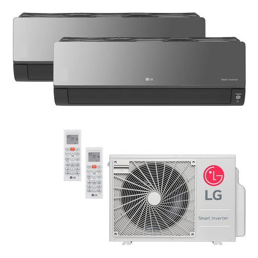 Ar Condicionado Multi-Split LG ArtCool Inverter 18.000 BTU/h (1x 7.200 e 1x 8.500) Quente/Frio 220V | STR