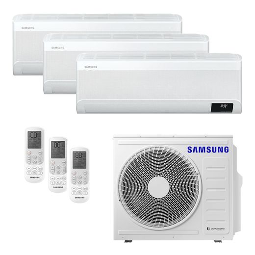 Ar Condicionado Multi-Split Samsung Wind Free Plus Inverter 24.000 BTU/h (2x 9.000 e 1x 12.000) Quente/Frio 220v |STR AR