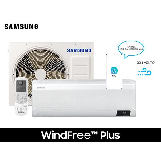 Ar Condicionado Split Hi-Wall Samsung Wind Free Plus Inverter 12.000 BTU/h Quente/Frio 220v | AR12TSEABWKNAZ | STR AR